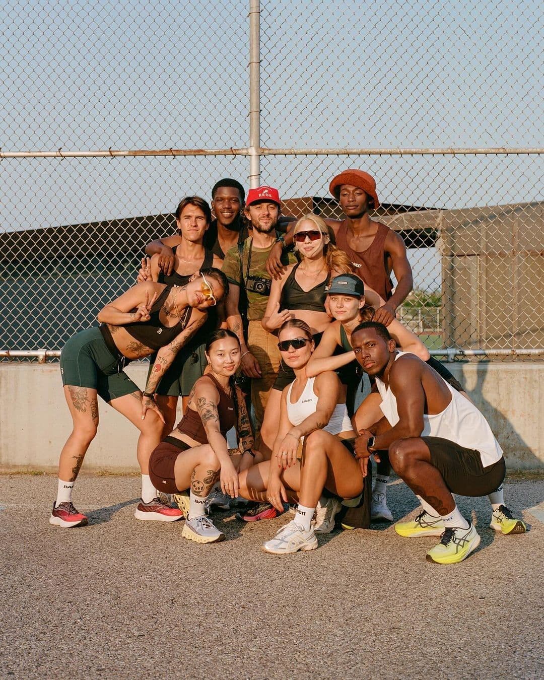 Group of friends in running gear